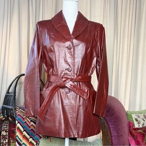 70s Leather Longline Blazer